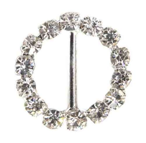 Diamante Buckle - Round - Click Image to Close